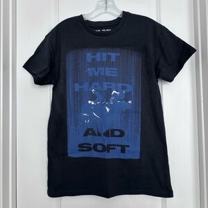Billie Ellish Blue Graphic Short Sleeve Tee Shirt